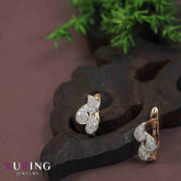 Gold Plated Floral Shaped Cubic Zicronia Xuping Earring